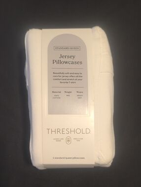 Threshold Jersey Pillowcases - White (Standard/Queen, 2-Pack)